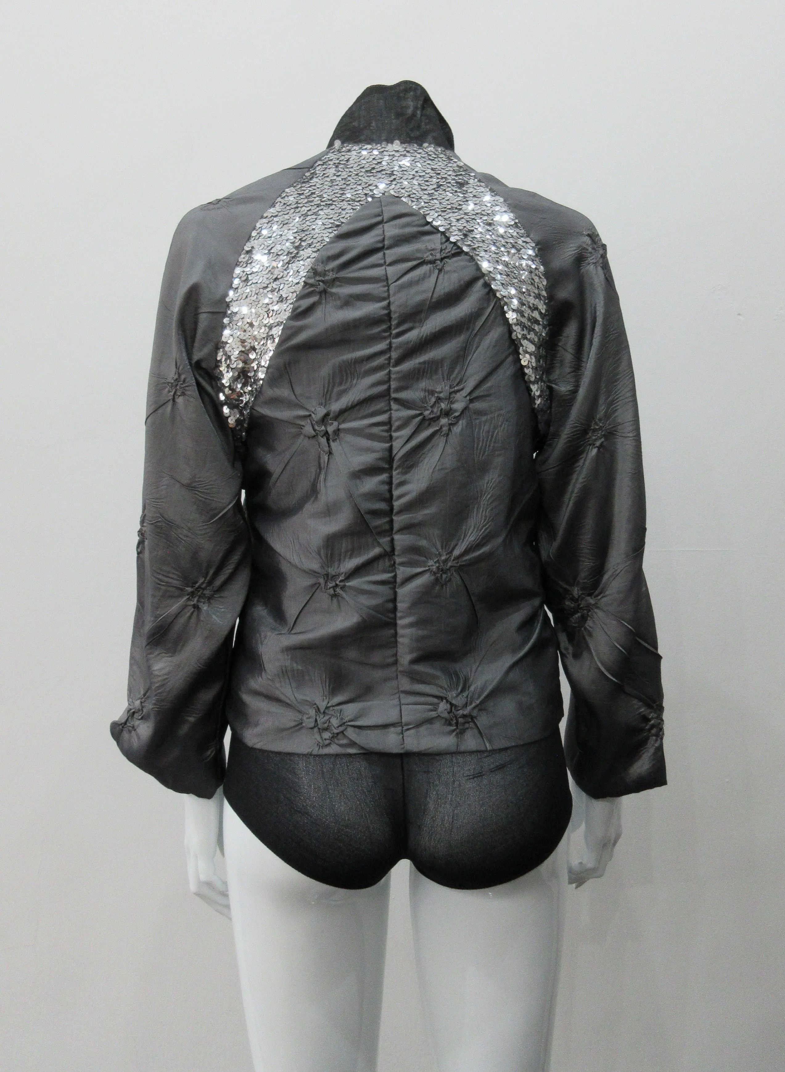 060306 -Grey Sparkle Raglan Panel Zip Jacket