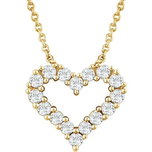 14 KARAT GOLD 1/4 CTW DIAMOND HEART NECKLACE