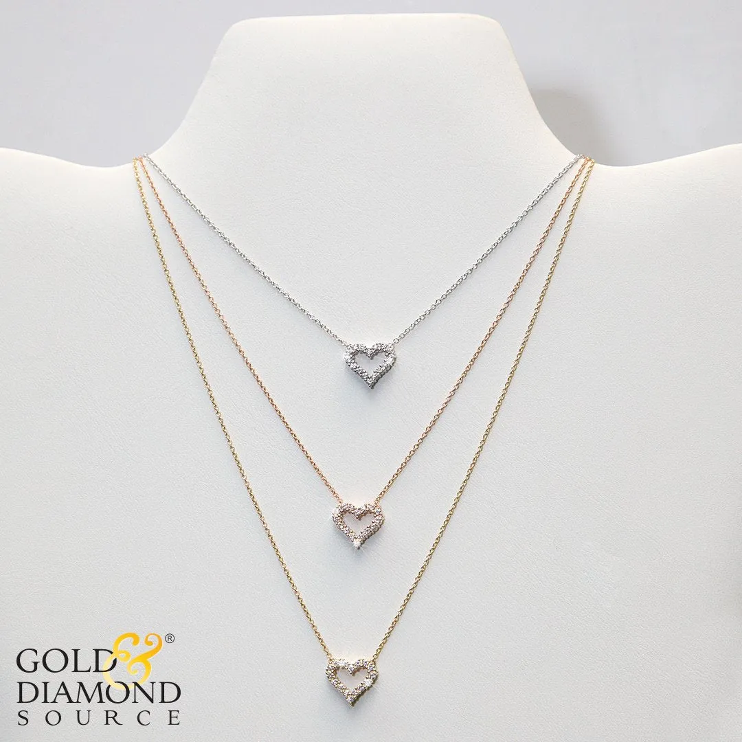 14 KARAT GOLD 1/4 CTW DIAMOND HEART NECKLACE