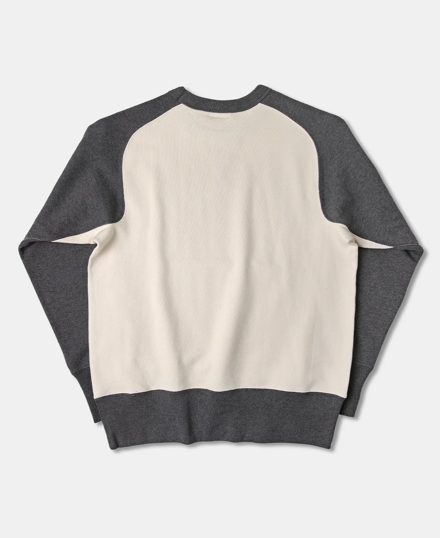 14 oz Contrast-Tipped Loopwheel Crewneck Sweatshirt - Gray/Apricot