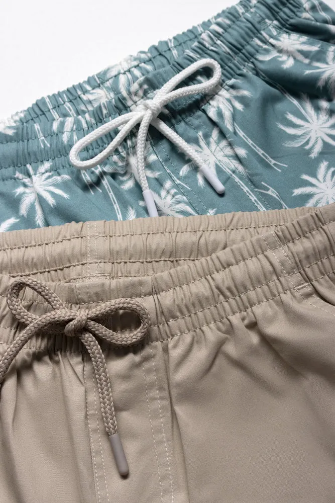 2-Pack Woven Shorts Stone & Sage