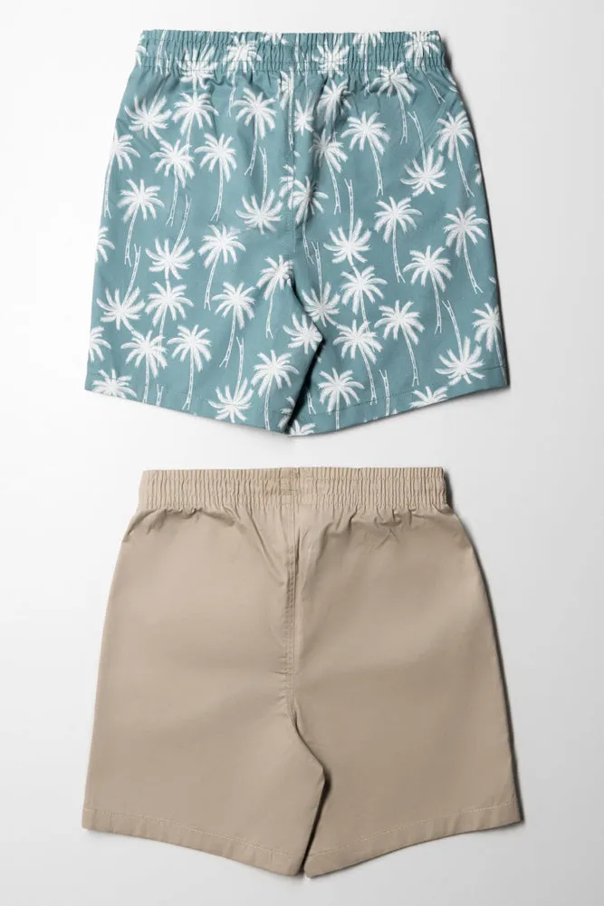 2-Pack Woven Shorts Stone & Sage