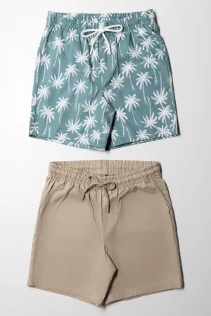 2-Pack Woven Shorts Stone & Sage