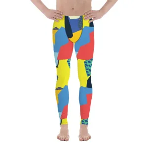 90s Color Block Men's Leggings