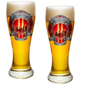 9/11 Police Red Skies Pilsner Glass Set