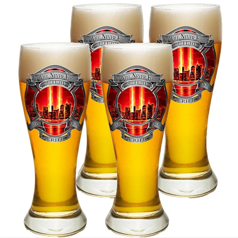 9/11 Police Red Skies Pilsner Glass Set