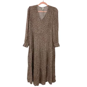 A New Day Camel Printed Long Sleeve Dress- Size XS