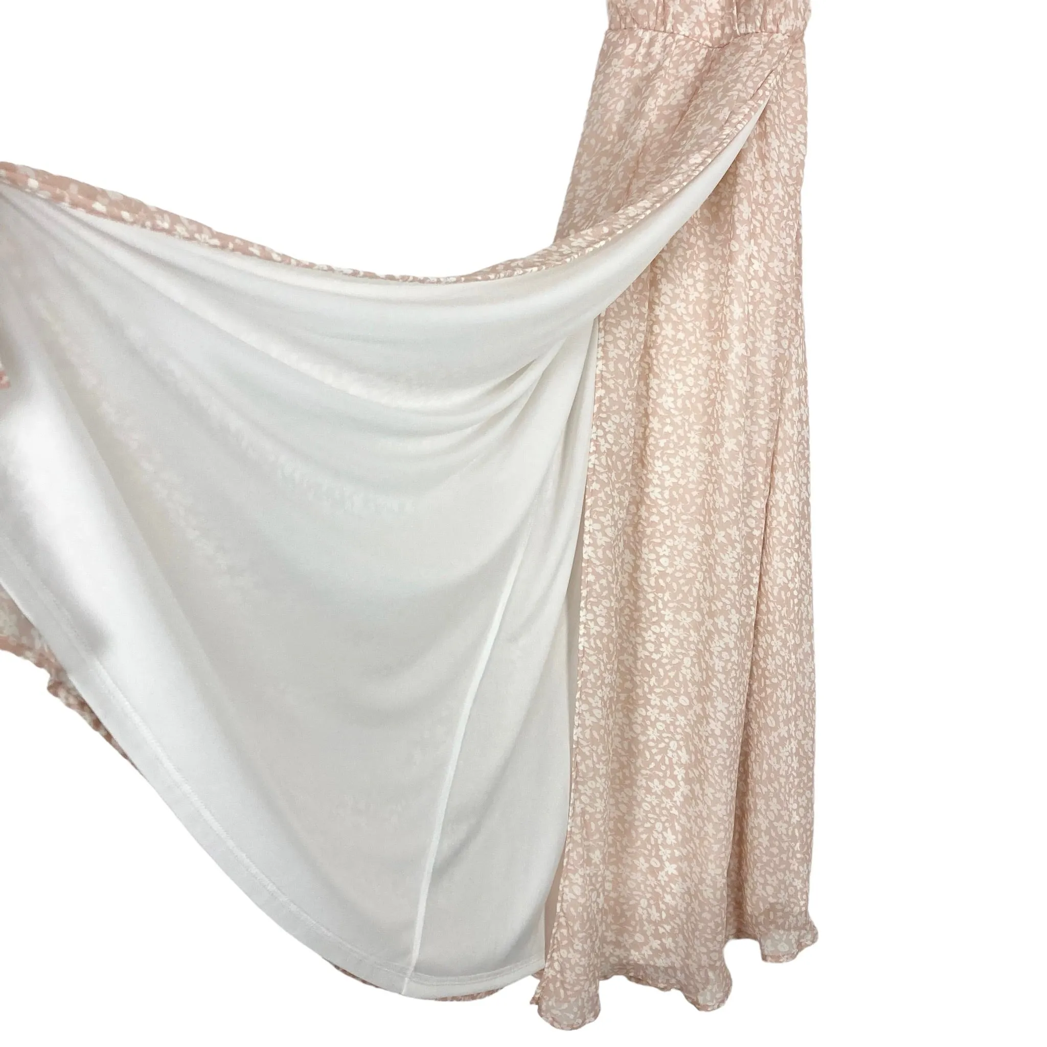 Aakaa Baby Pink Wrap Bottom with Back Tassel Tie Maxi Dress- Size M (see notes)