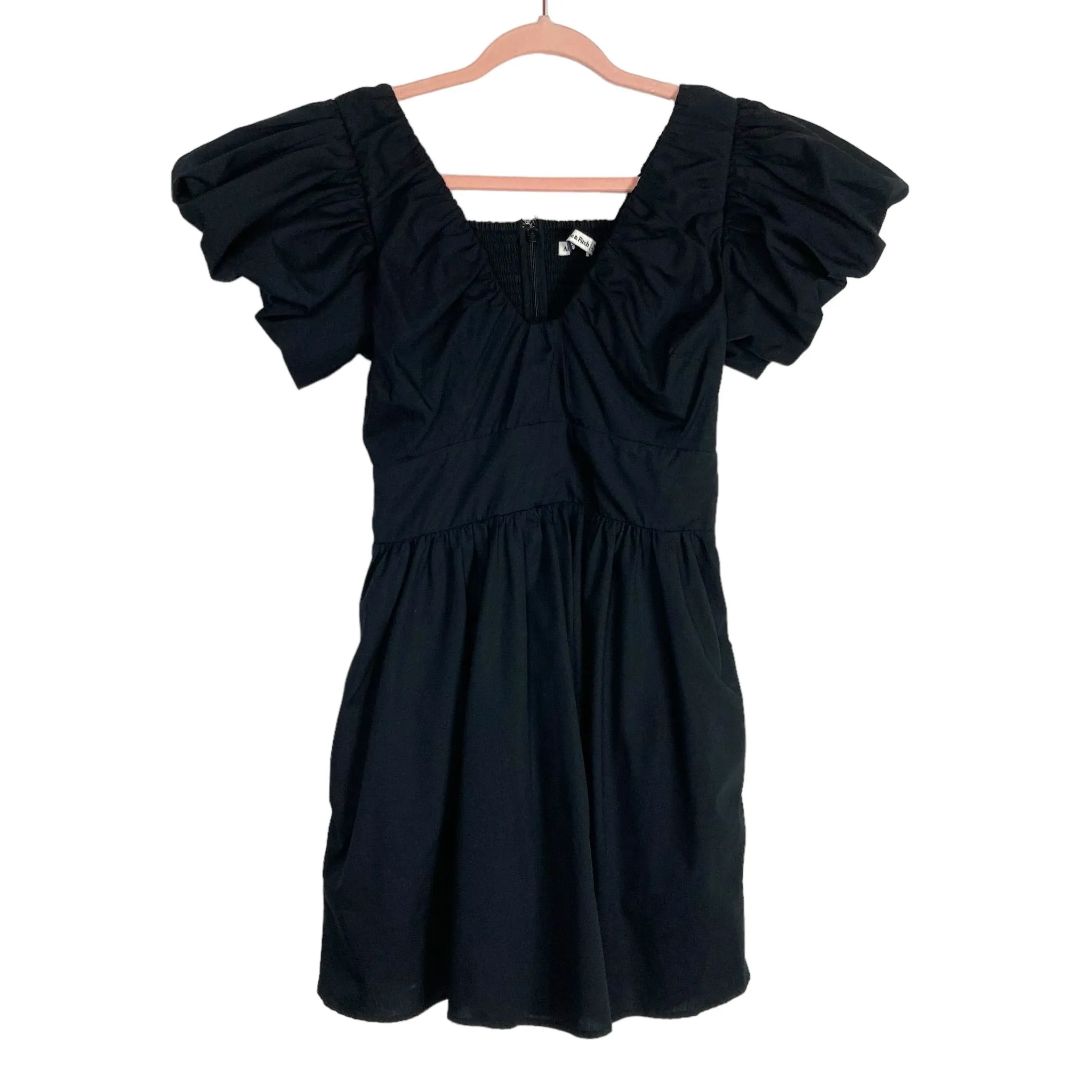 Abercrombie & Fitch Black Puff Sleeve Dress- Size M