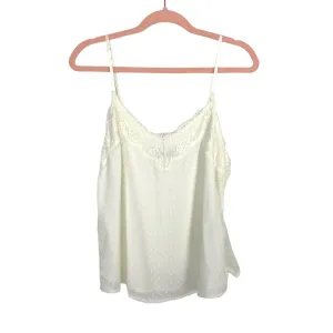 Abercrombie & Fitch White Swiss Dot with Lace Cami- Size S