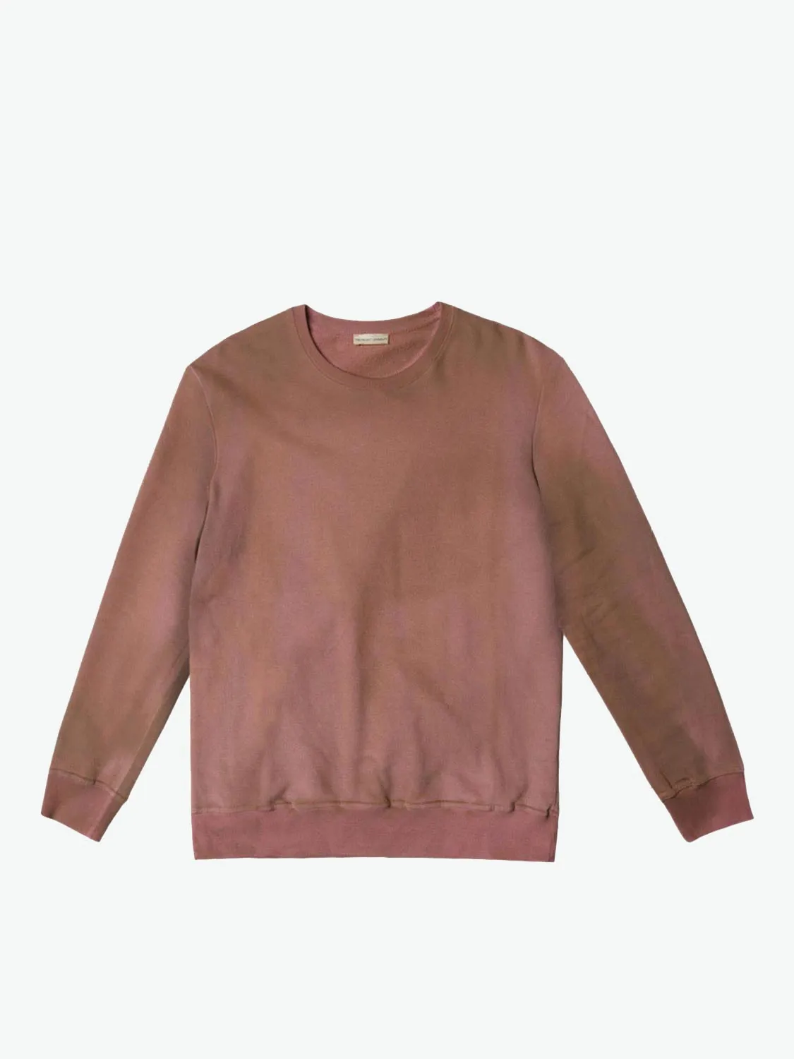 Acid Dye Organic Cotton Crew Neck Sweatshirt Dusty Pink