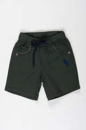 Adventurous Boys Forest Green Athletic Shorts