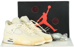 Air Jordan CV9388 Off-White Sail/Muslin 4 Retro SP Trainers UK 8 👟