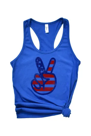 American Flag Peace Sign 1883_tank