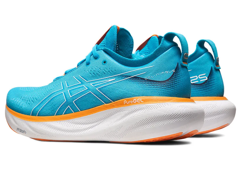 Asics Gel-Nimbus 25 (Mens) - Island Blue/Sun Peach