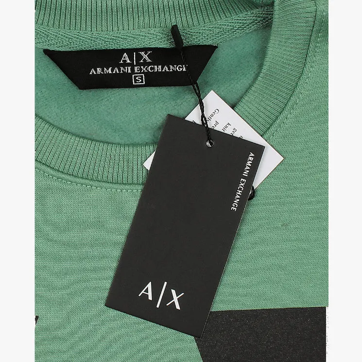 AX - Men 'Sea Green' Printed Fleece Sweatshirt AX365