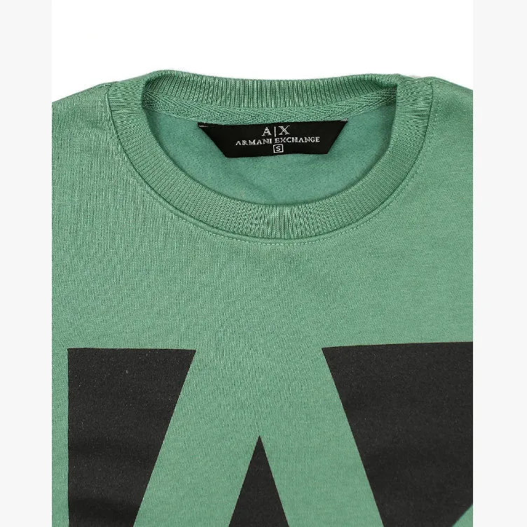 AX - Men 'Sea Green' Printed Fleece Sweatshirt AX365