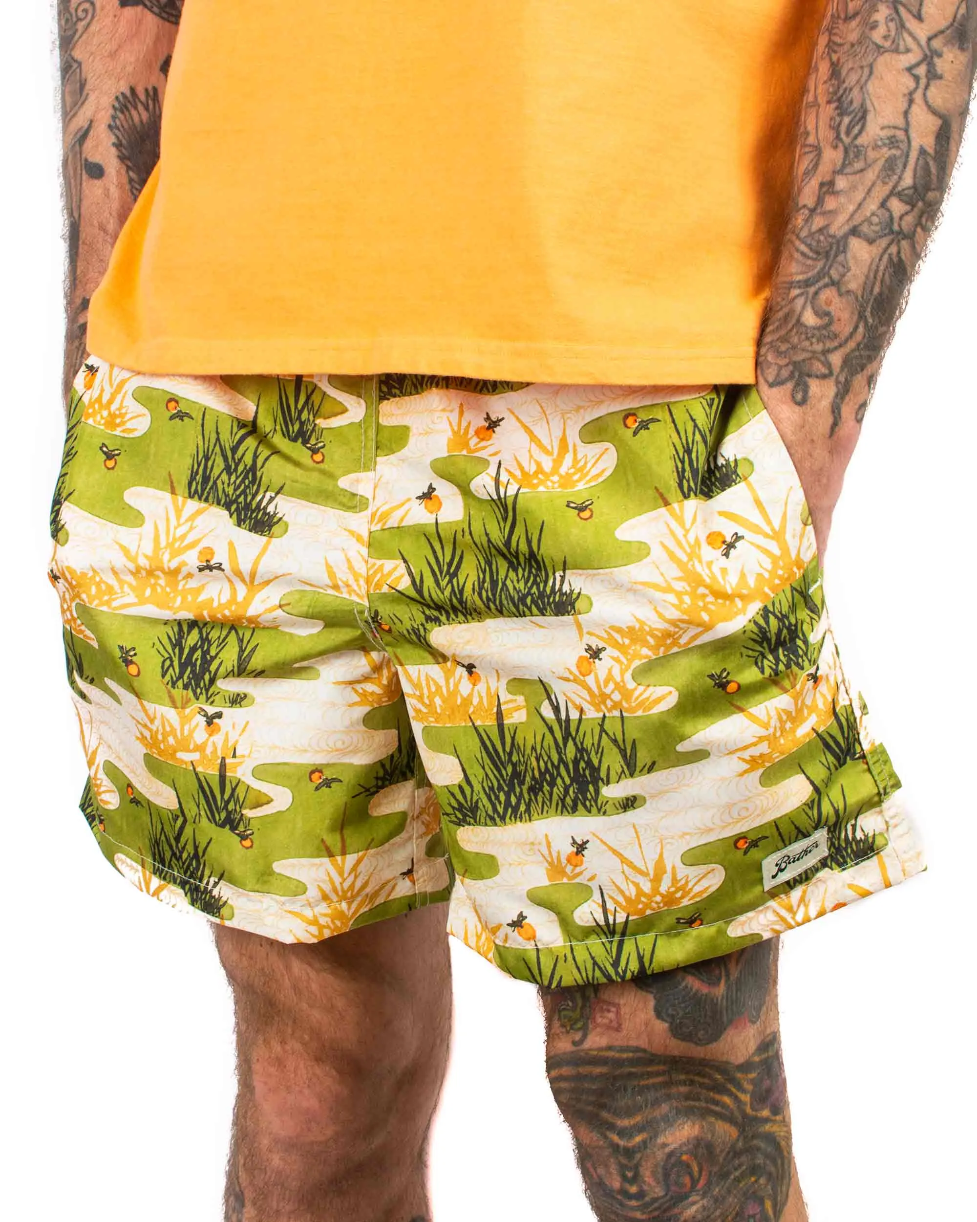 Bather Olive Koi Pond Swim Trunk