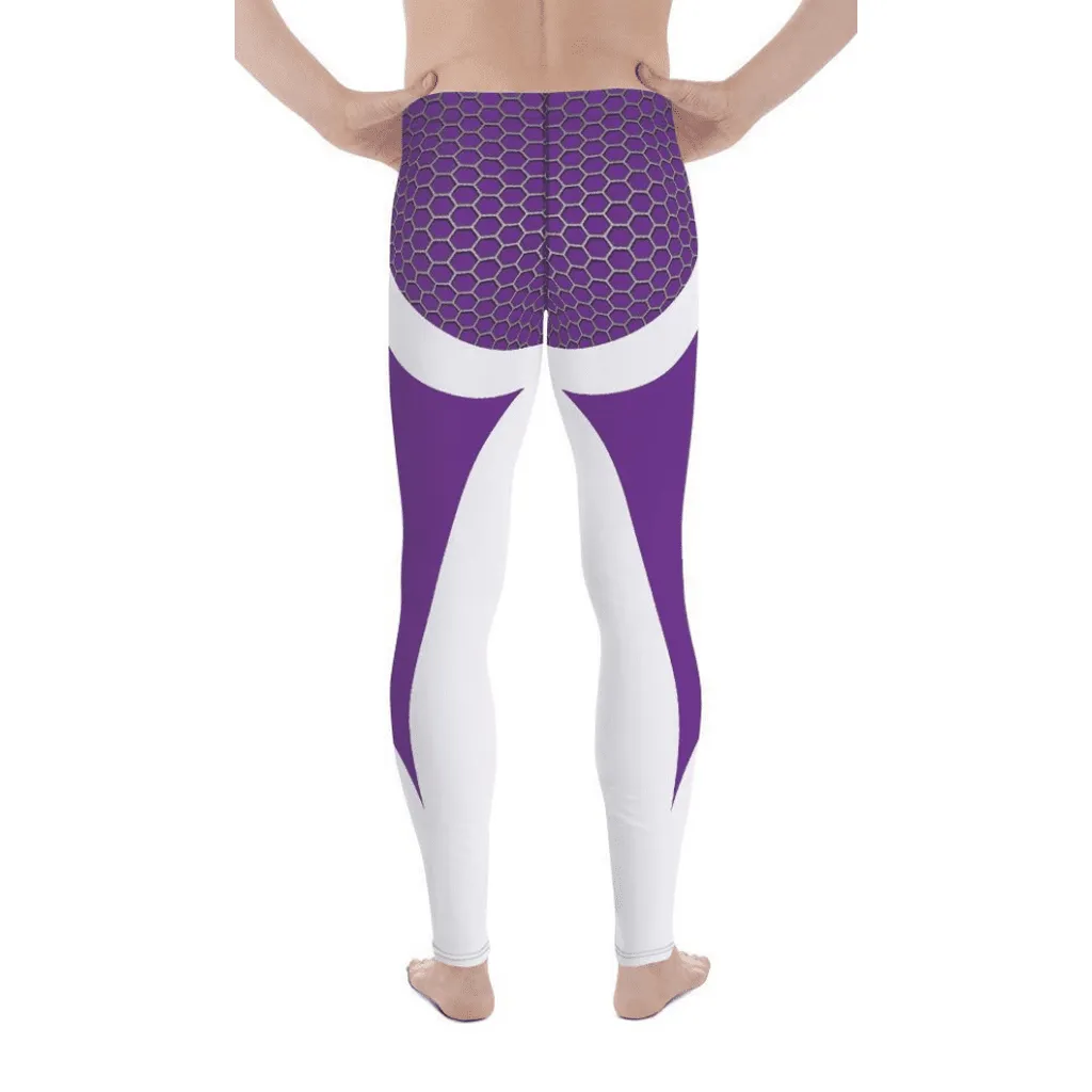 Beehive Geometric Men's Leggings Royal Purple