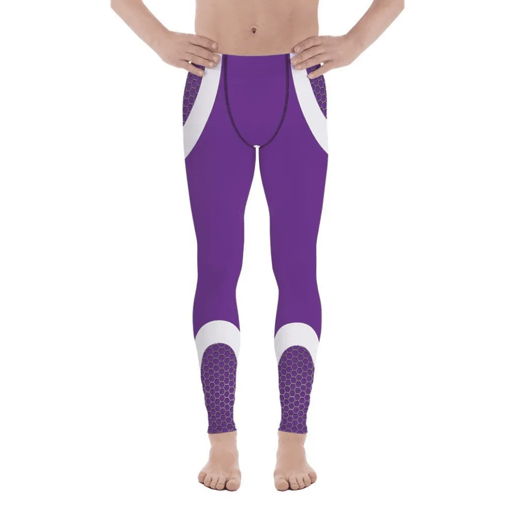 Beehive Geometric Men's Leggings Royal Purple