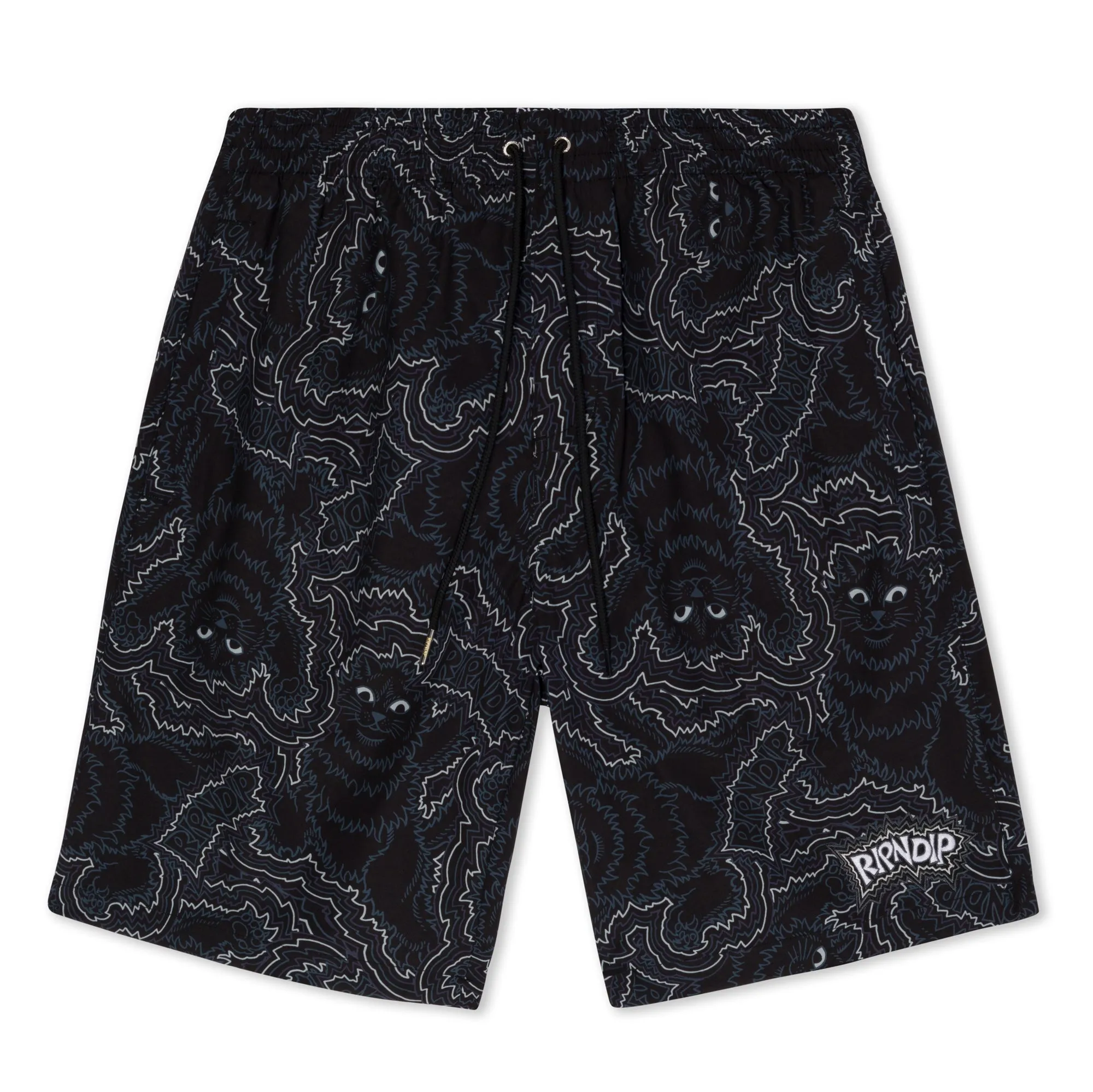 Black Swim Shorts with Big Pussy Energy Logo