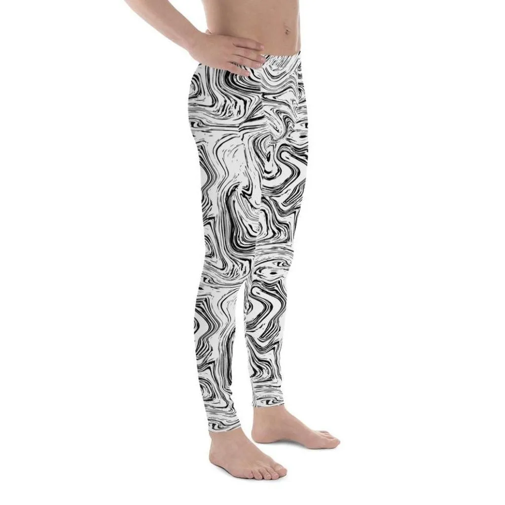 Black & White Marble Men's Leggings