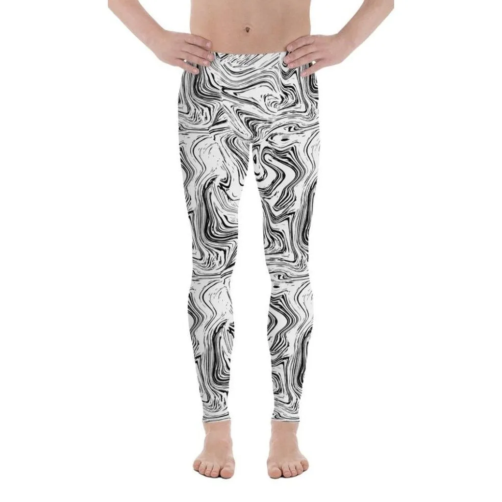 Black & White Marble Men's Leggings