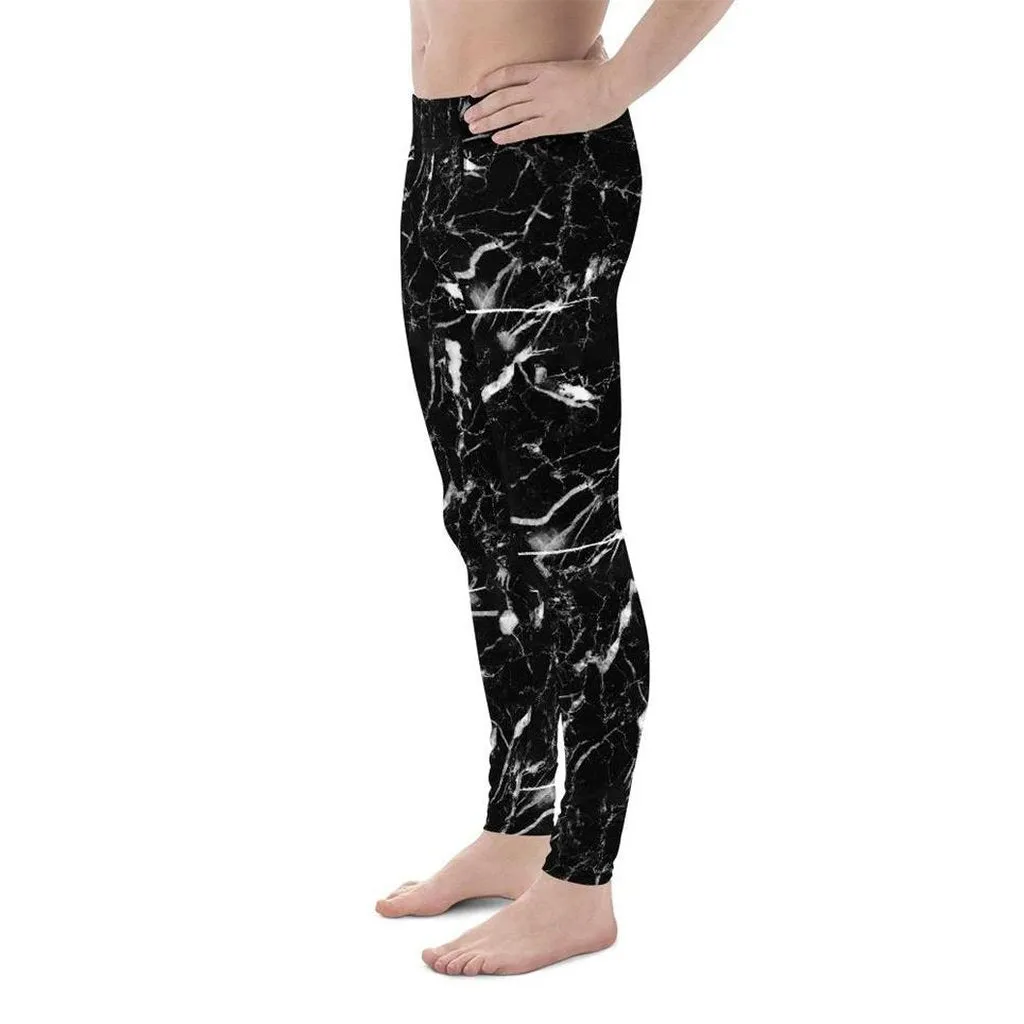 Black Marble Men's Leggings