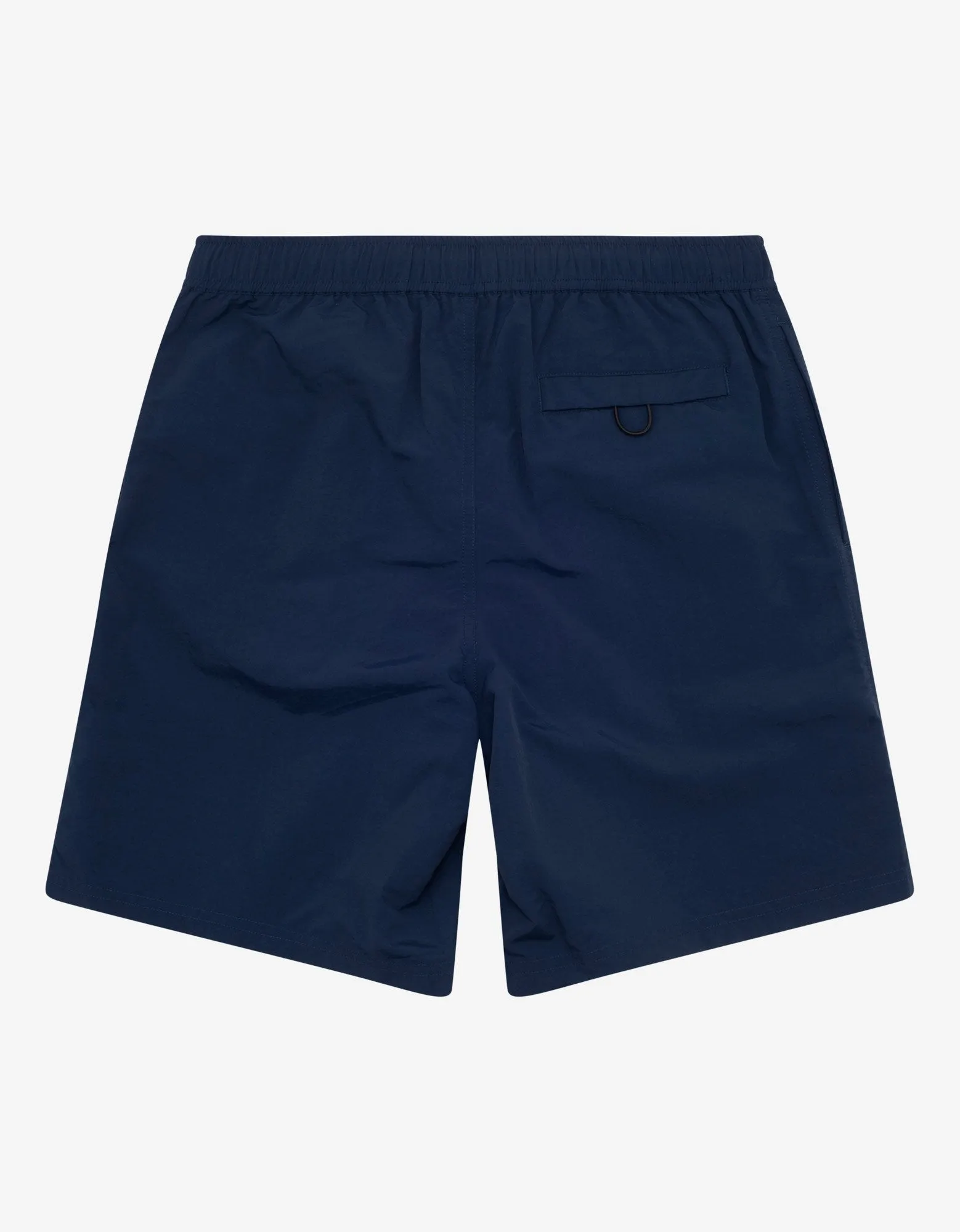 Blue Logo Print Long Swim Shorts -