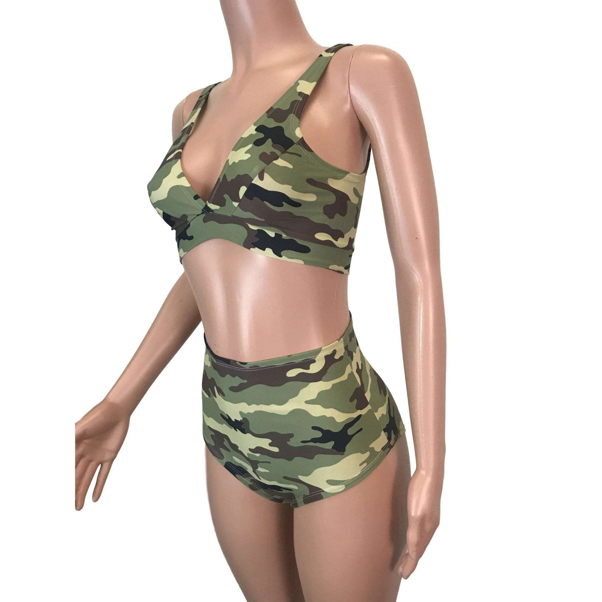 Camouflage High Waist Bikini Outfit