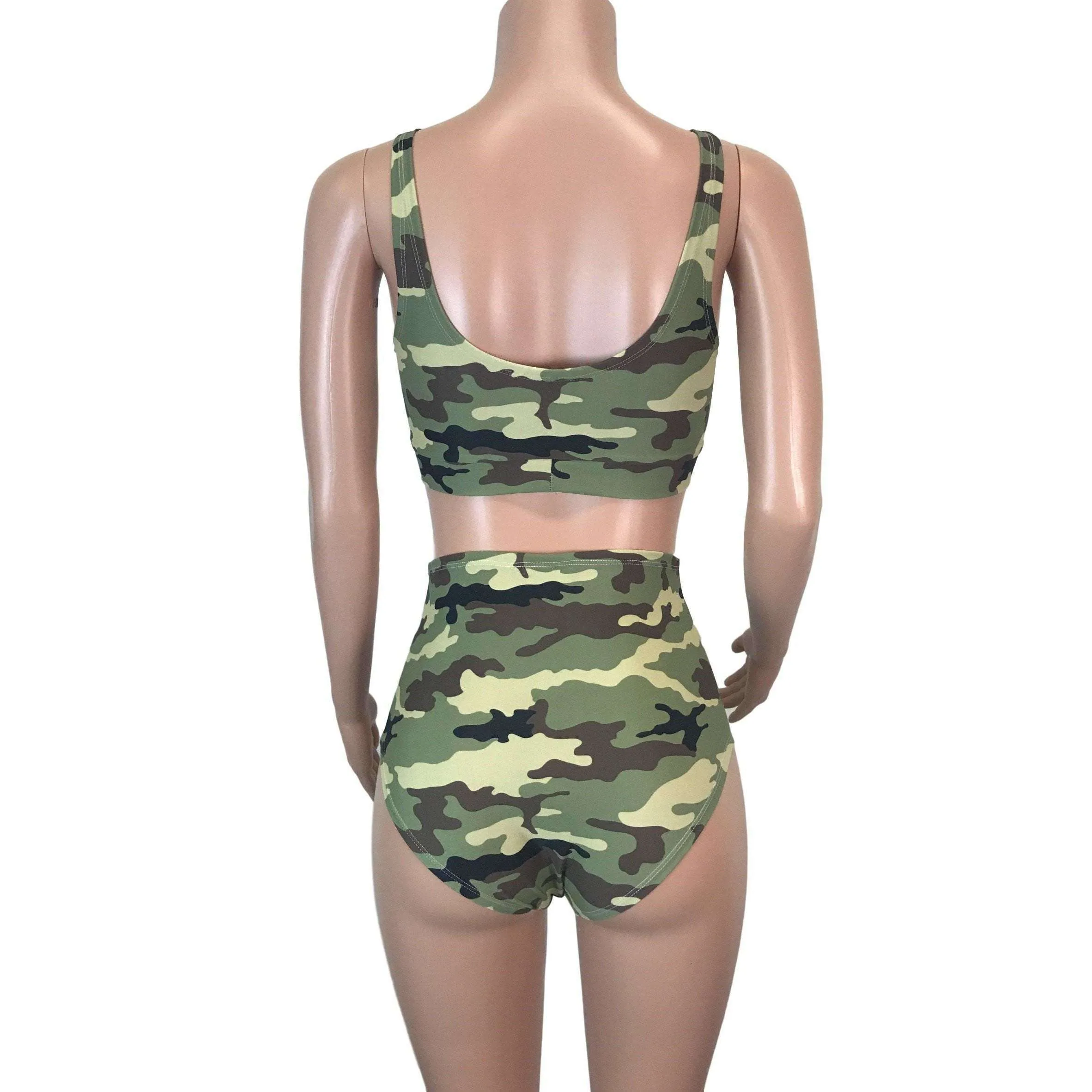 Camouflage High Waist Bikini Outfit