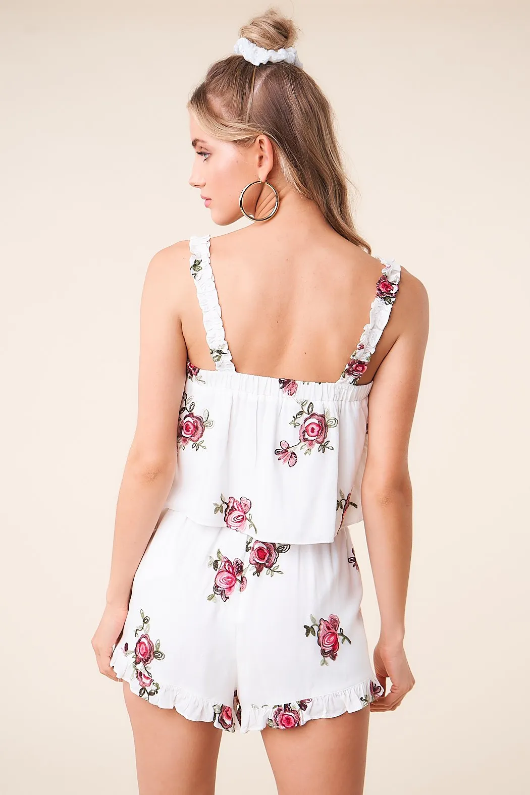 Carnation Crush Floral Crop Top