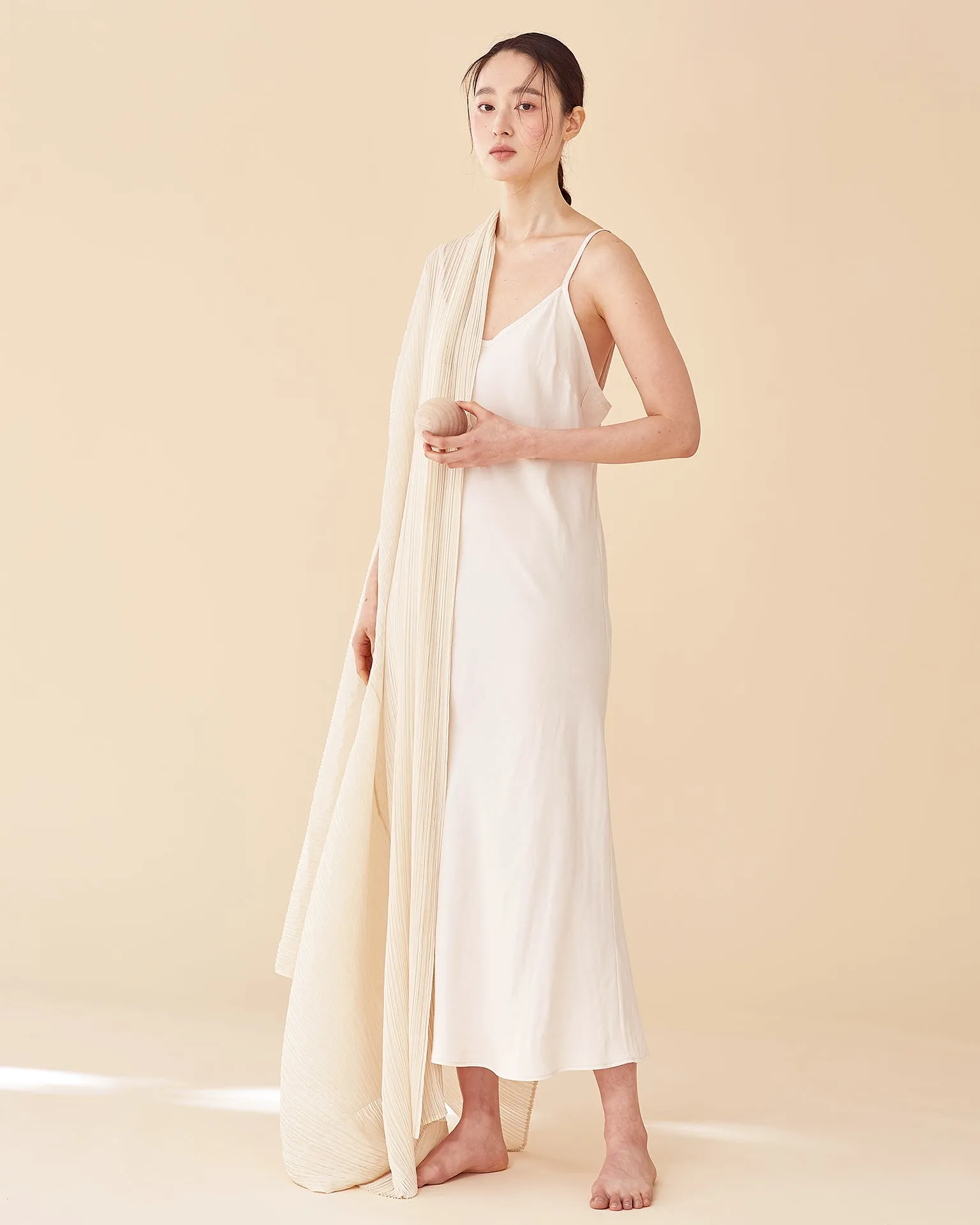 Caroline Long Slip Dress / Nude Pink