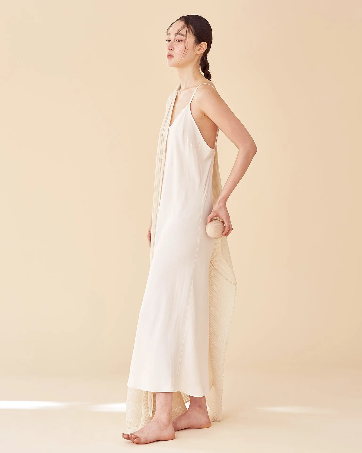 Caroline Long Slip Dress / Nude Pink