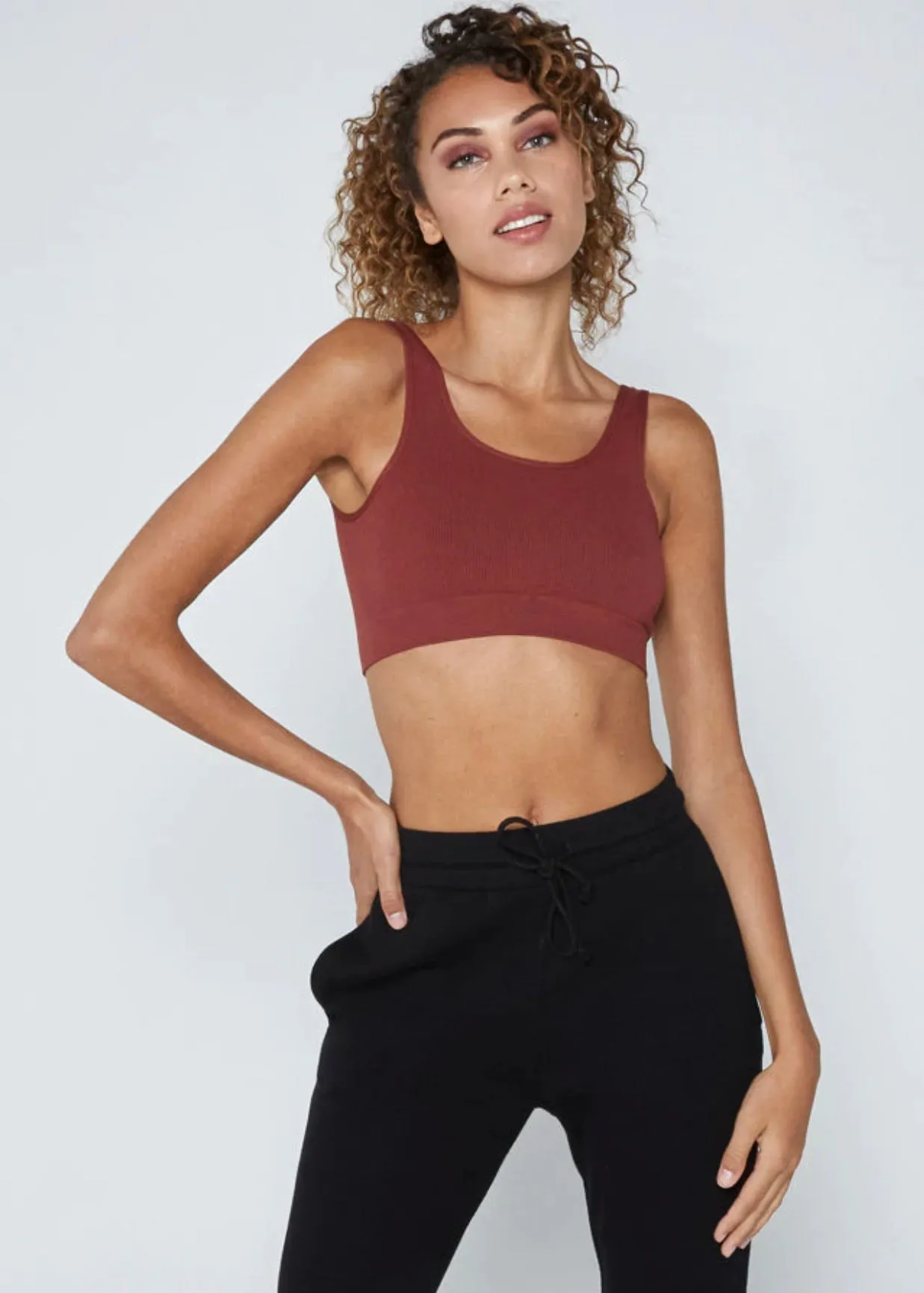 C'EST MOI BAMBOO BACK V RIBBED BRALETTE