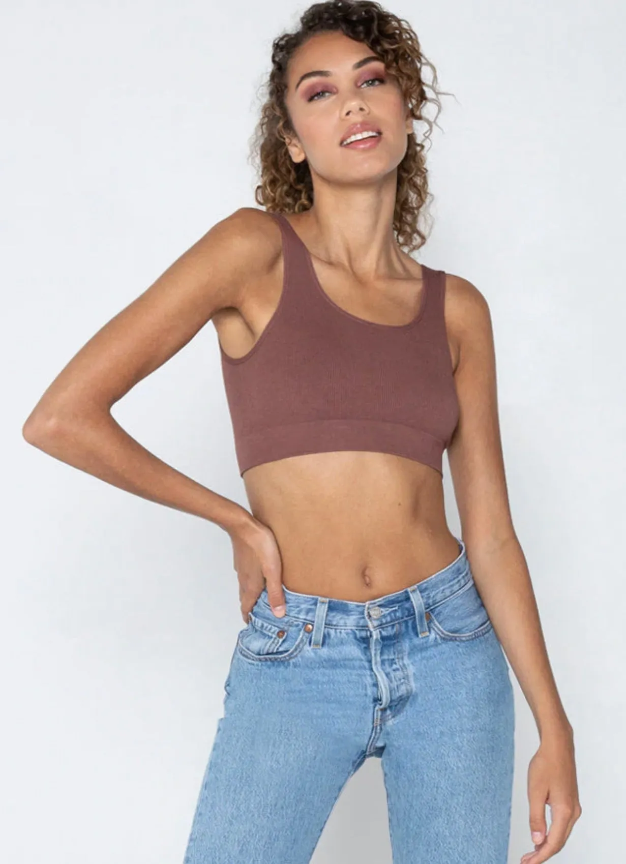 C'EST MOI BAMBOO BACK V RIBBED BRALETTE