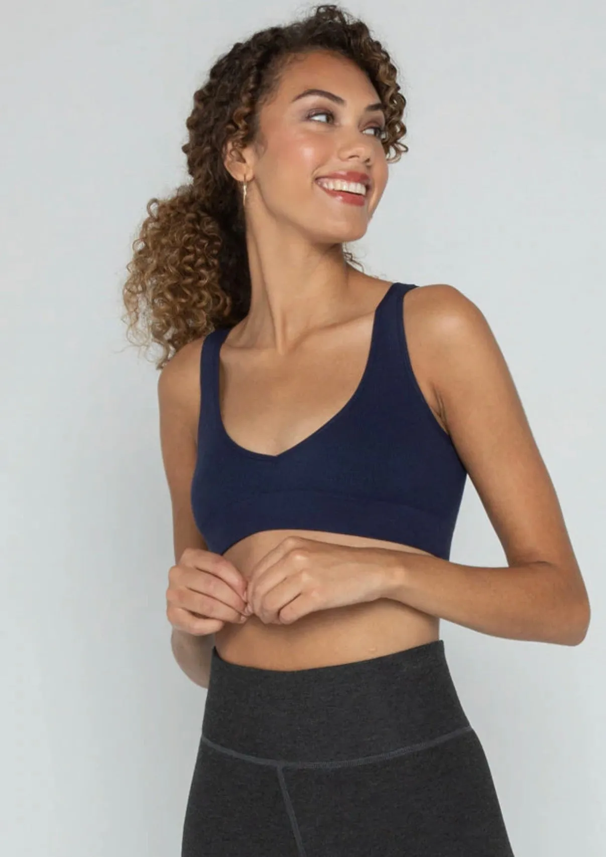 C'EST MOI BAMBOO BACK V RIBBED BRALETTE