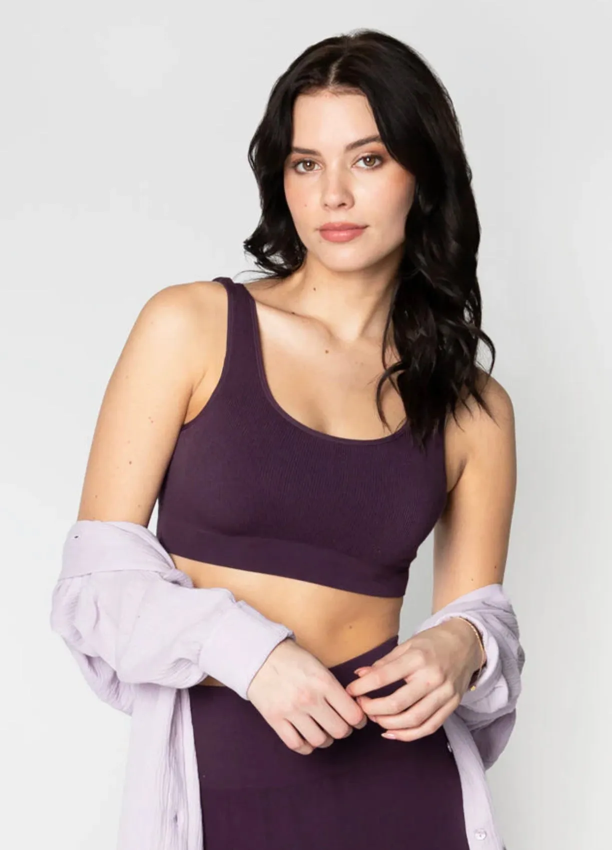 C'EST MOI BAMBOO BACK V RIBBED BRALETTE