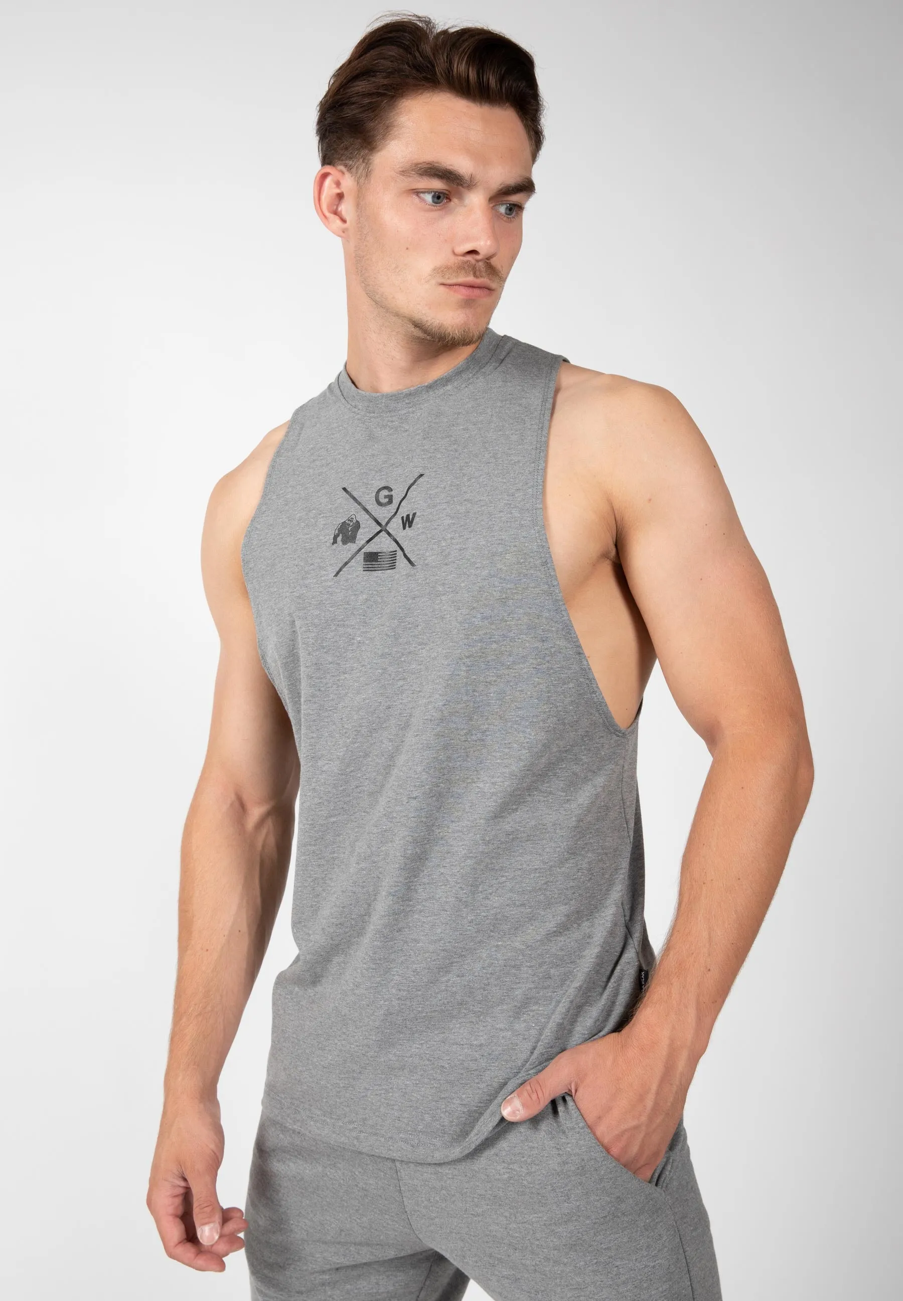 Cisco Drop Armhole Tank Top - Gray/Black