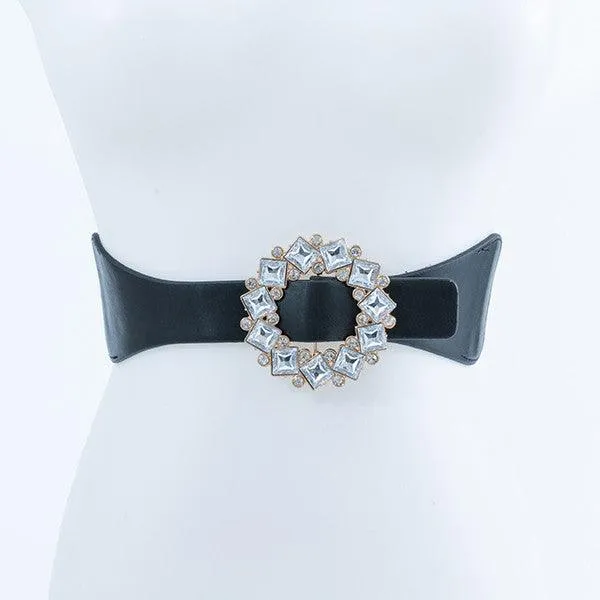 Clear Stone Buckle Fashion Belt