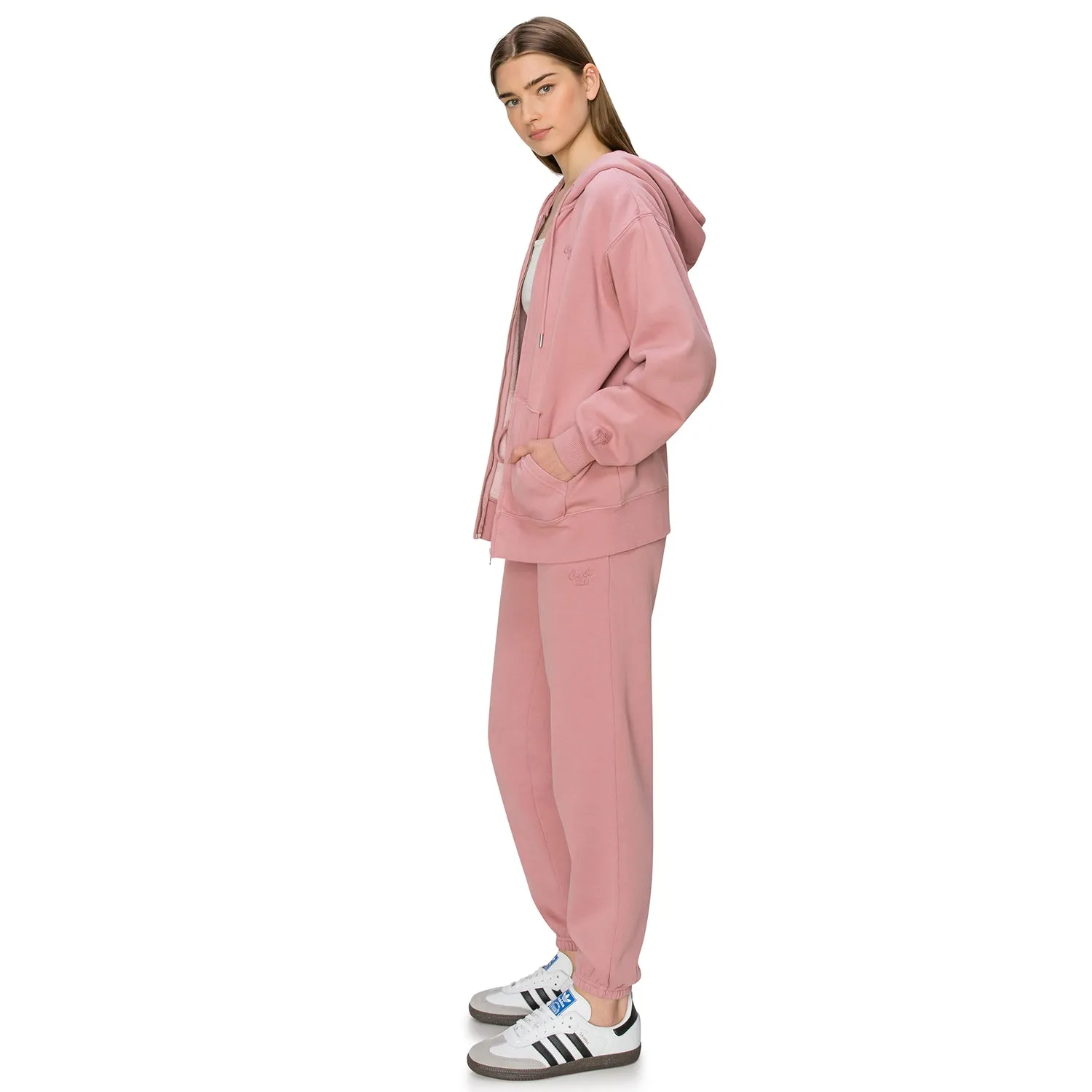 Cloud Fleece Zip Up Hoodie - Ashy Pink