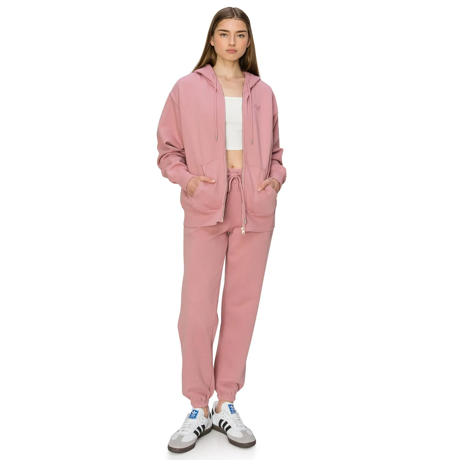 Cloud Fleece Zip Up Hoodie - Ashy Pink