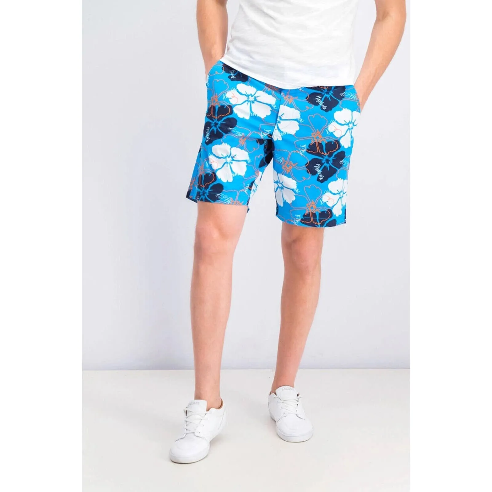 CLUB ROOM, Men's Blue Multi-Color Hawaiian Floral Boat Shorts, NWT, $55