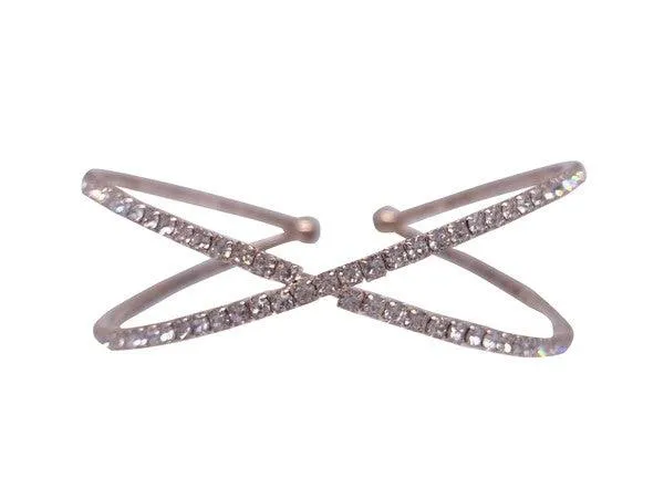 Corssed Rhinestone Bracelet