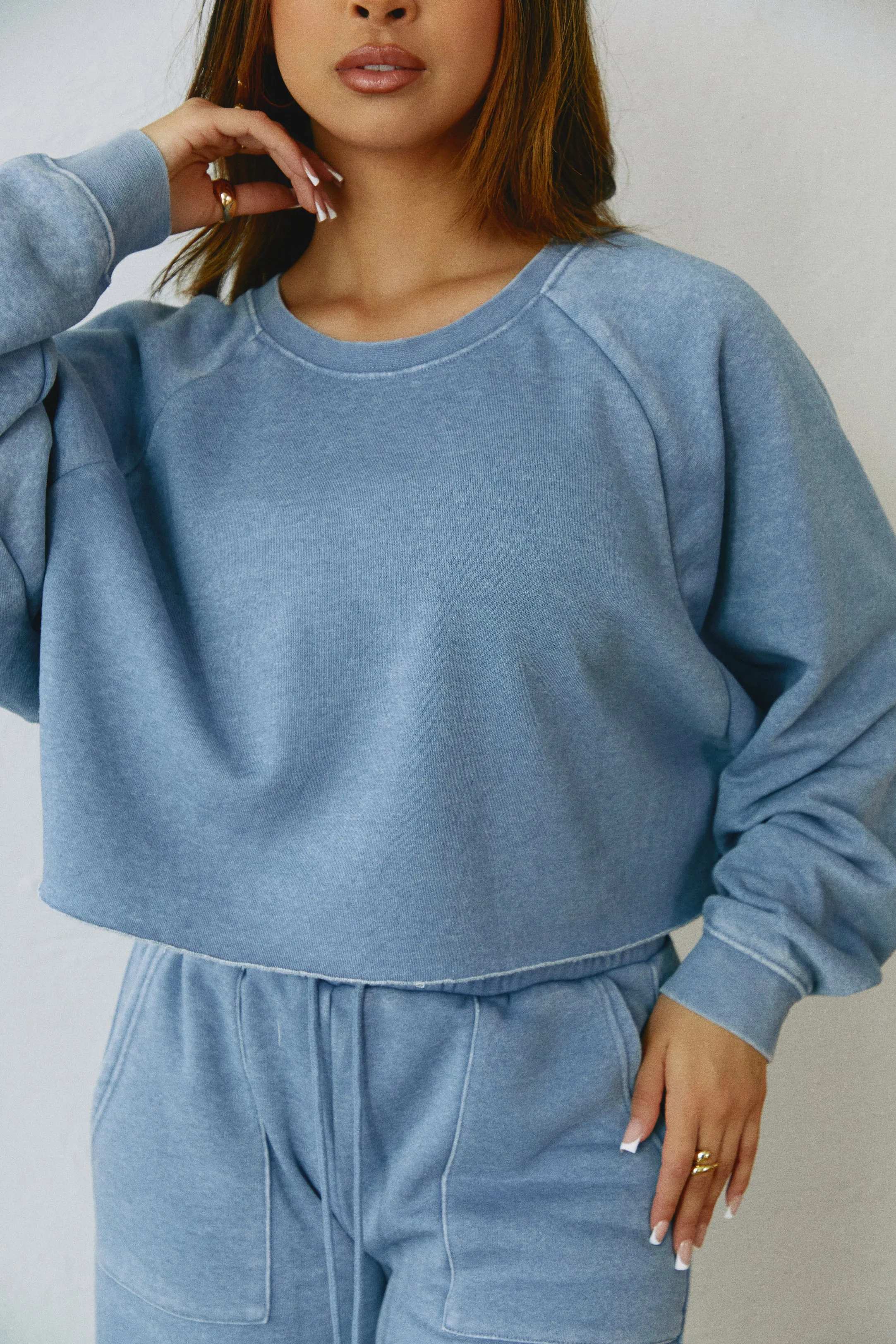 Cozy Moments Crop Sweater - Blue