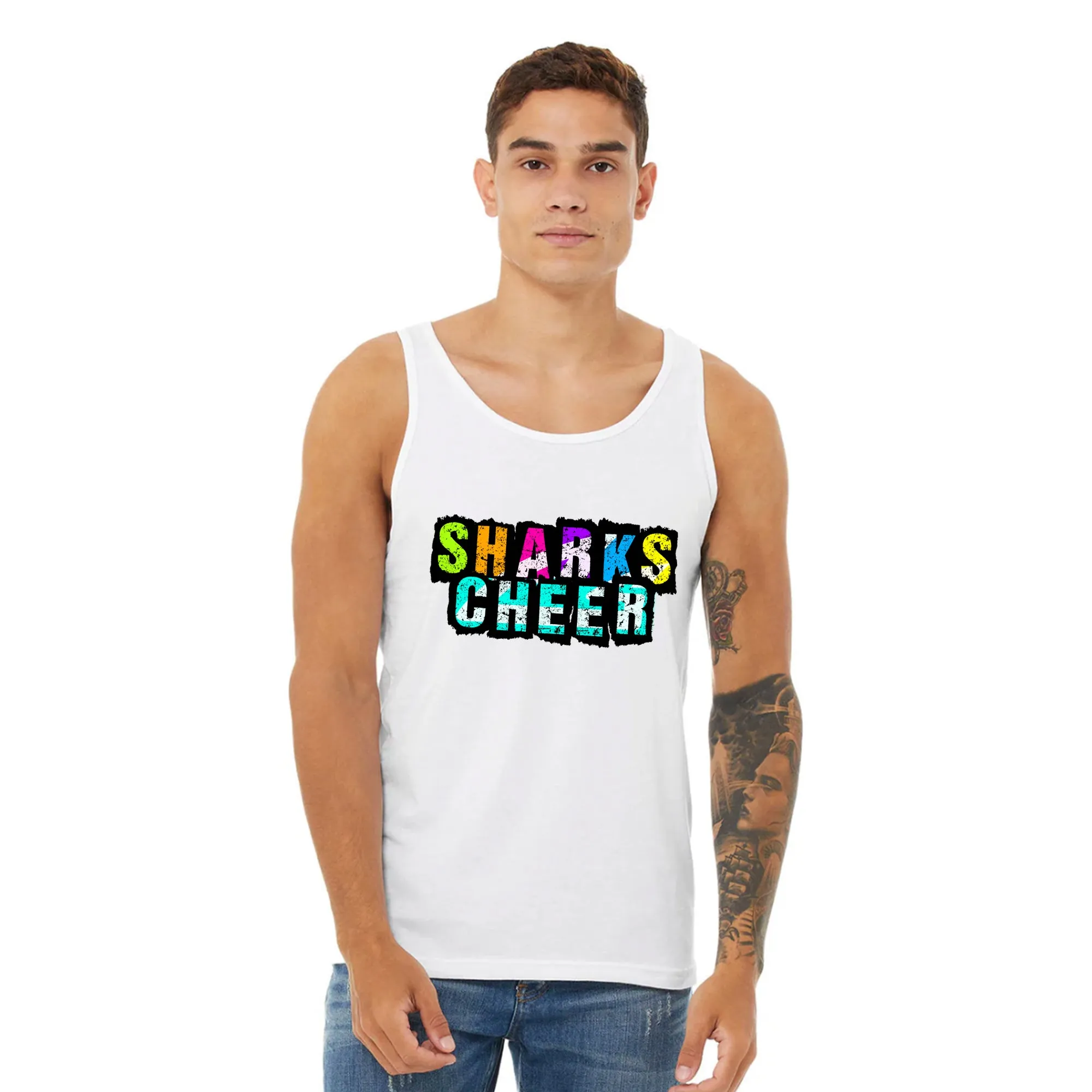 CSS - Rainbow Sharks - Unisex Jersey Tanks