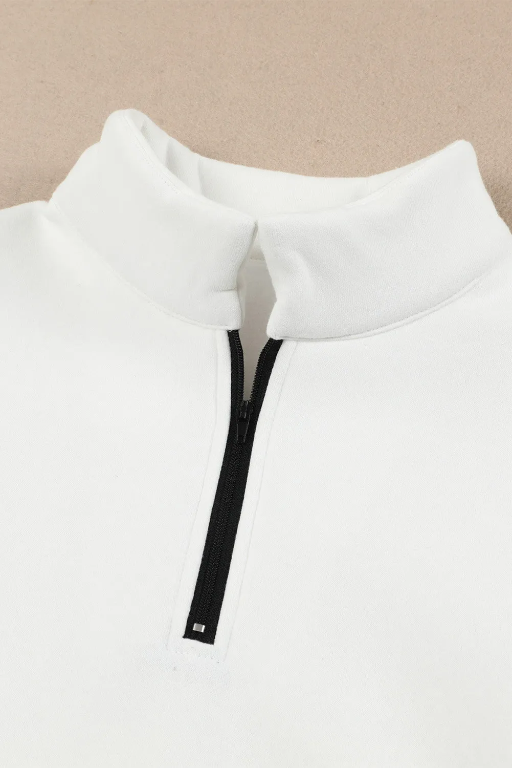 'Demi' Quarter Zip Dropped Shoulder Sweatshirt