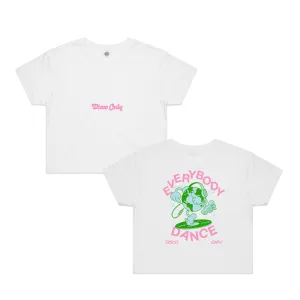 DISCO ONLY WMNS 'Everybody Dance' Cropped Tee - White