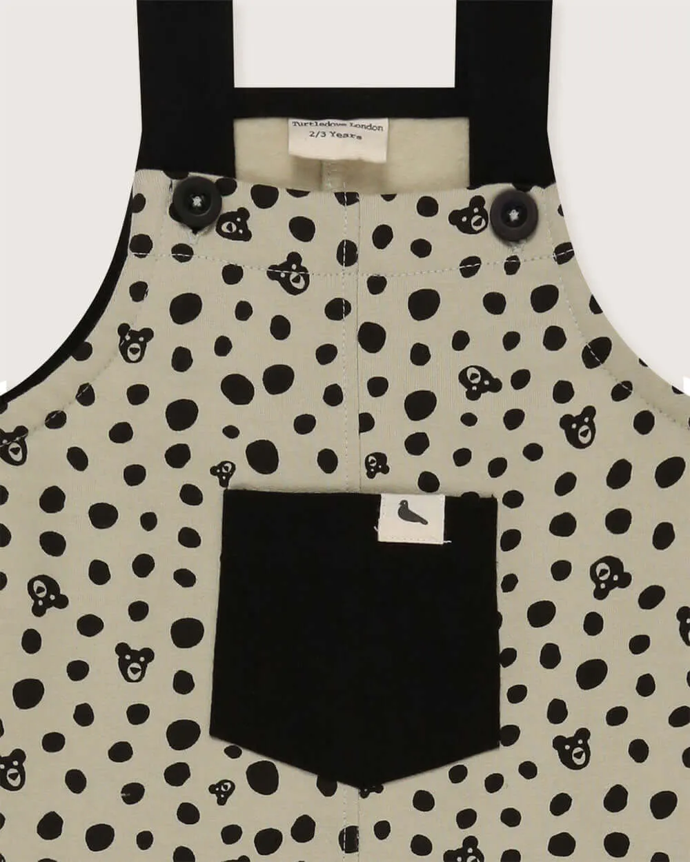 Dotty Bear Print Dungarees