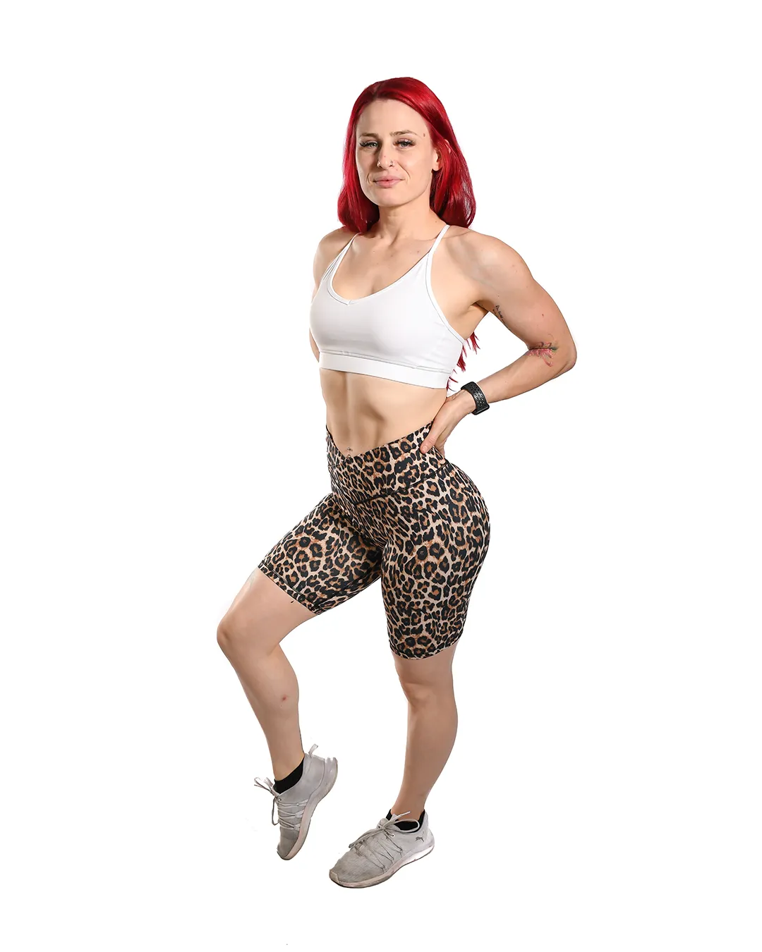 Effortless Vortex Classic Biker Shorts - Exotic Leopard